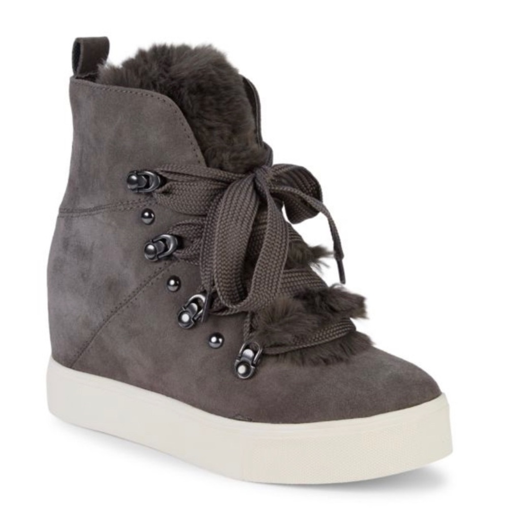 J/SLIDES
Whitney Faux Fur & Suede Wedge Sneaker Boots
